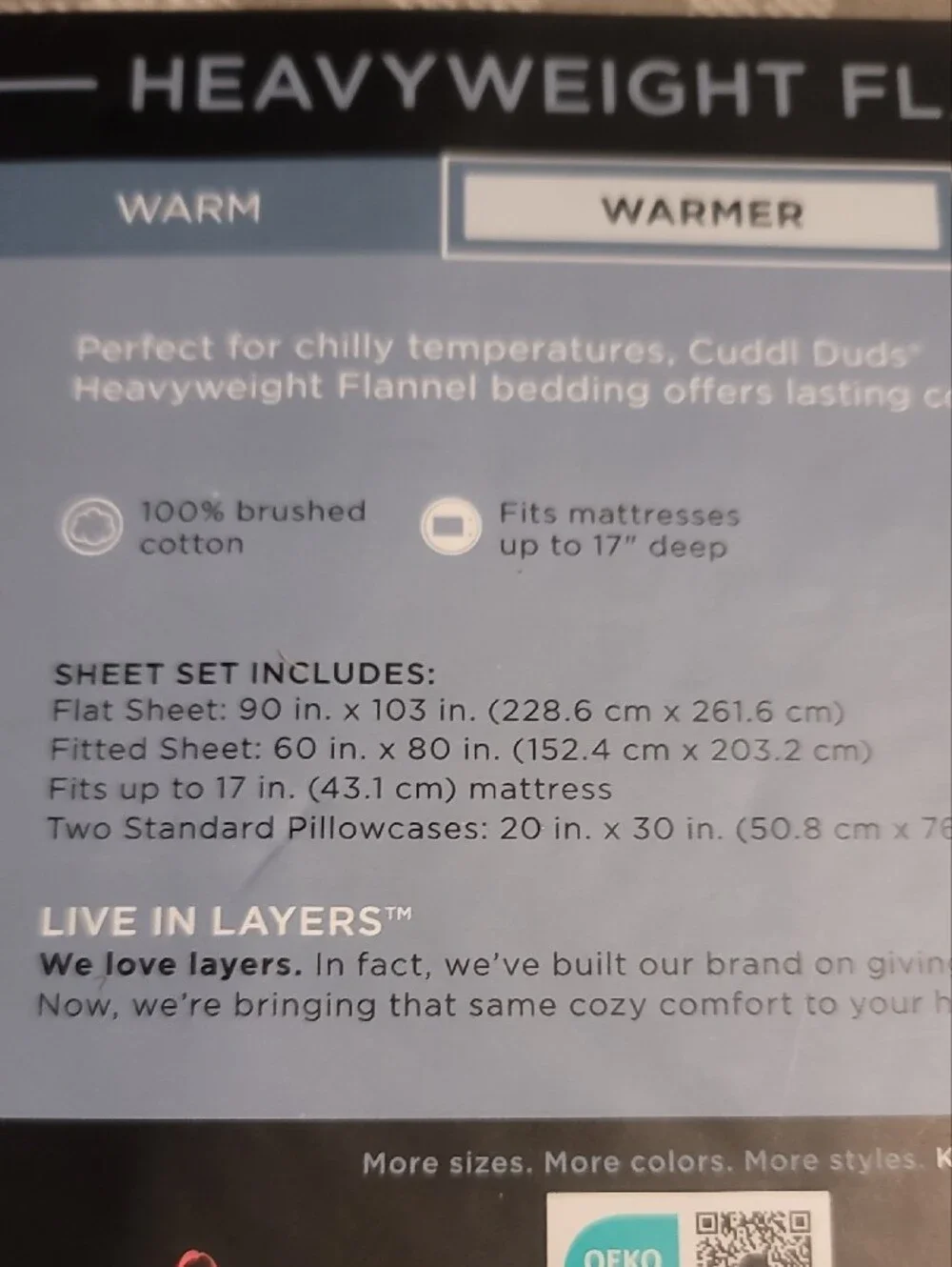 Cuddl Duds Gray Plaid Heavyweight Flannel Sheet Set - Queen